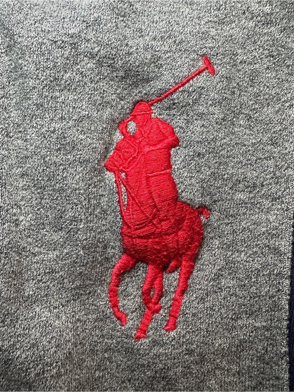 Polo Ralph Lauren Toddler Boys Big Pony number 3 Fleece Hoodie Gray Navy 2T - Picture 4 of 7
